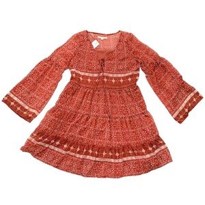 NWT Hint of Mint Bohemian Cowgirl Festival Tie Front Dress M